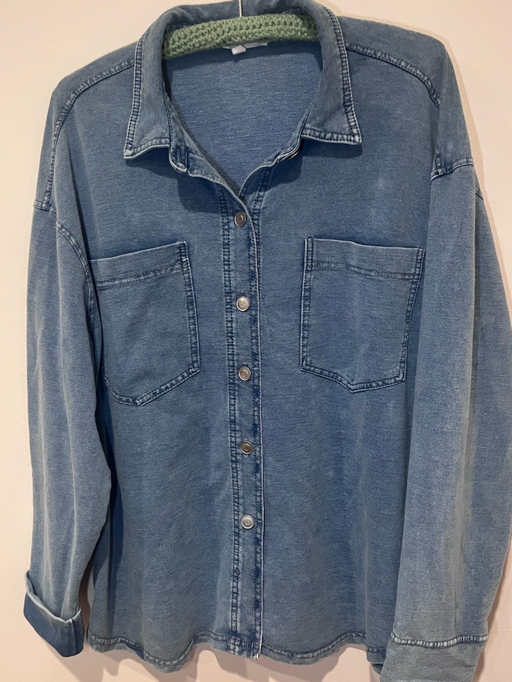 Jane & Delancey xl Denim color button up shirt